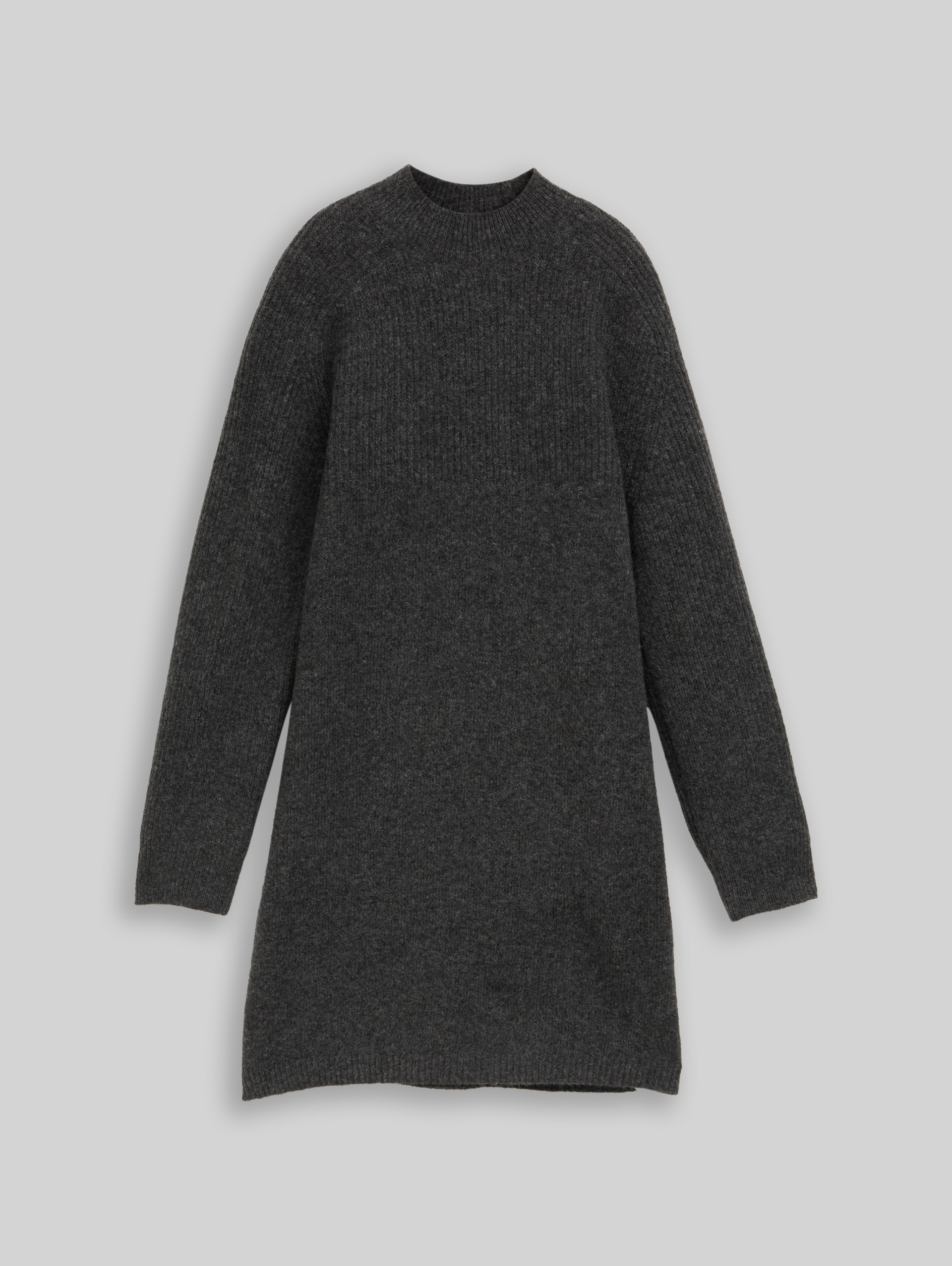 Mini-robe en maille effet chiné - Shale Grey Melange - Vue de face du produit