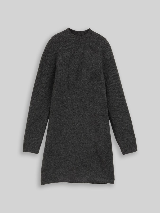 Mini-Strickkleid in Melange-Optik von Denim Female, Shale Grey Melange
