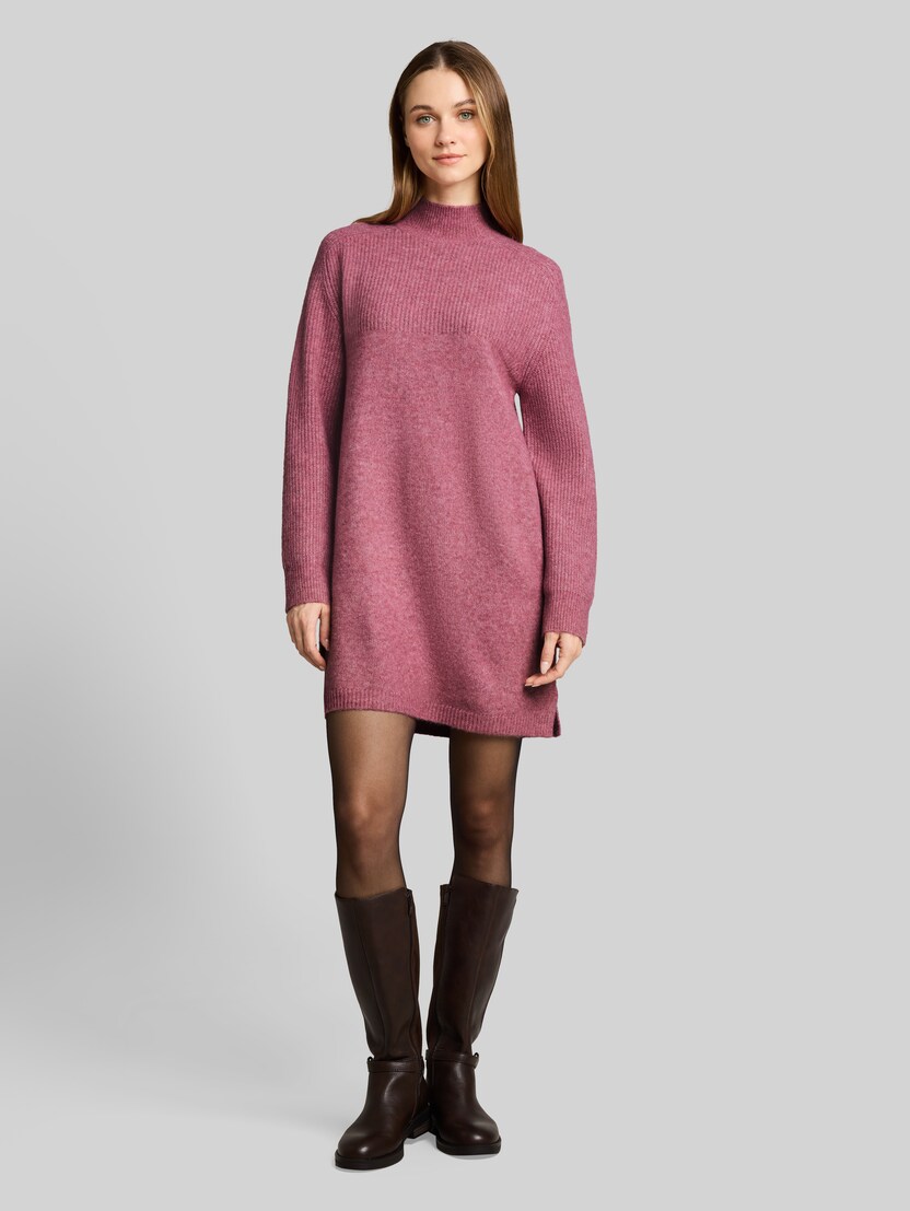 Mini-Strickkleid in Melange-Optik von Denim Female, dusty berry melange