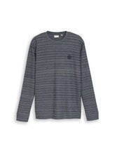 Ausgewählt, Langarmshirt in Melange-Optik von Tom Tailor, blau