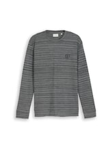 Ausgewählt, Langarmshirt in Melange-Optik von Tom Tailor, schwarz