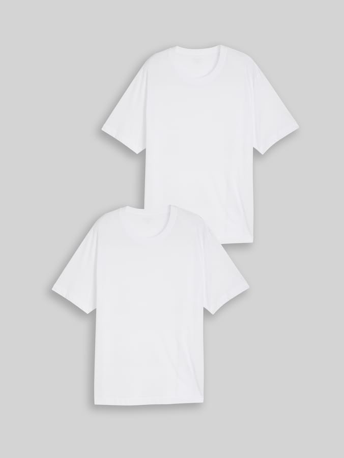 Plus Size - T-Shirts aus Baumwolle im 2er-Pack von Men Plus Size, White