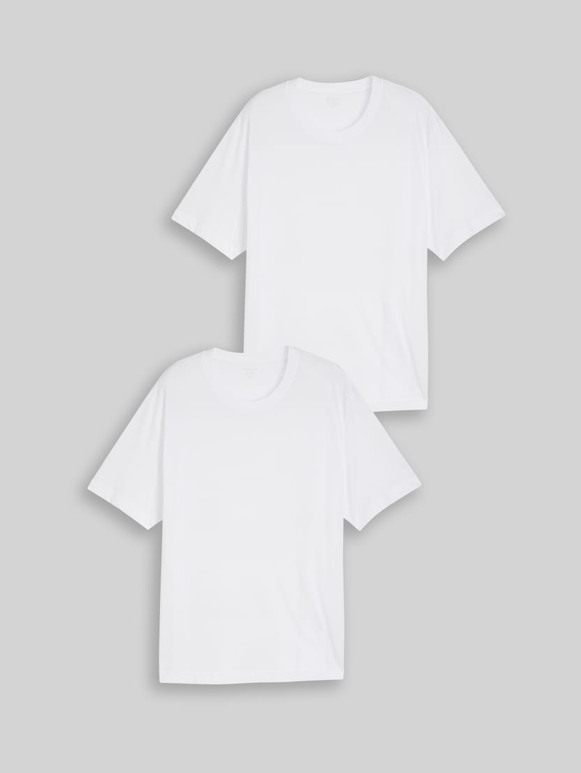 Plus Size - Cotton T-shirts in a pack of 2 by Men Plus Size, White