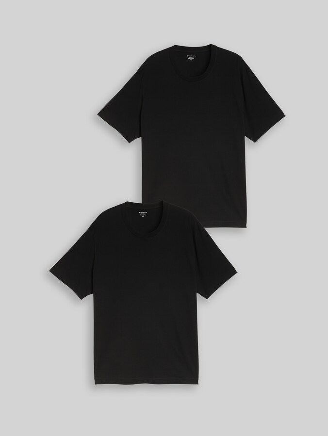Plus Size - Cotton T-shirts in a pack of 2 by Men Plus Size, Black