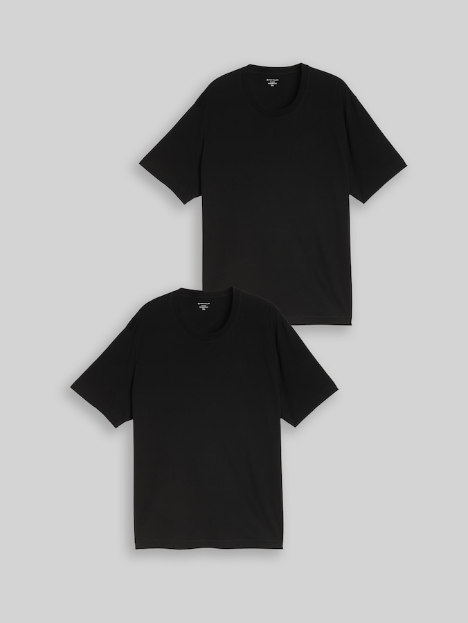 Plus Size - T-Shirts aus Baumwolle im 2er-Pack von Men Plus Size, Black