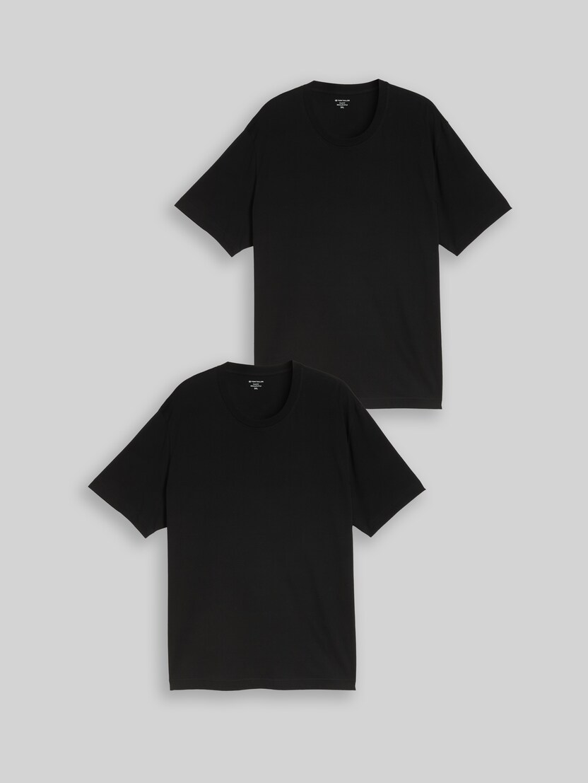 Plus Size - Cotton T-shirts in a pack of 2 by Men Plus Size, Black
