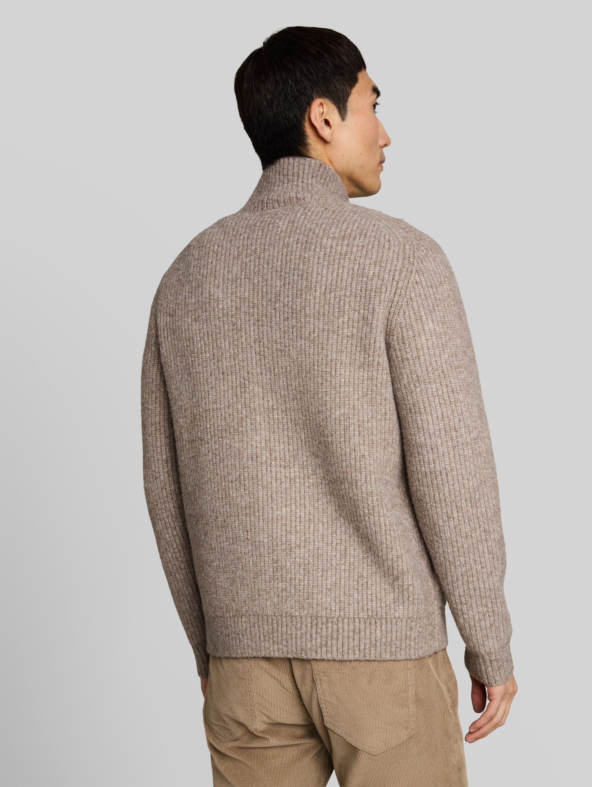 Strickjacke mit Wollanteil - Driftwood Taupe Melangé