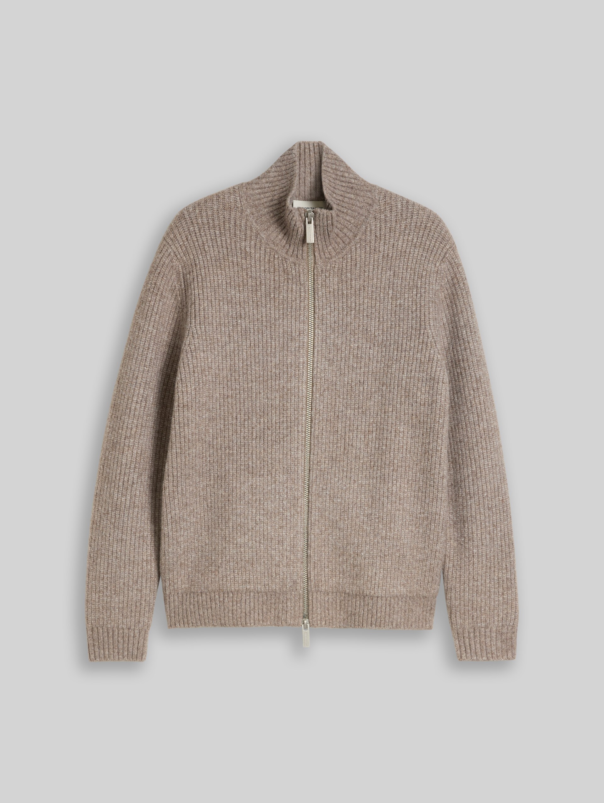 Strickjacke mit Wollanteil - Driftwood Taupe Melangé