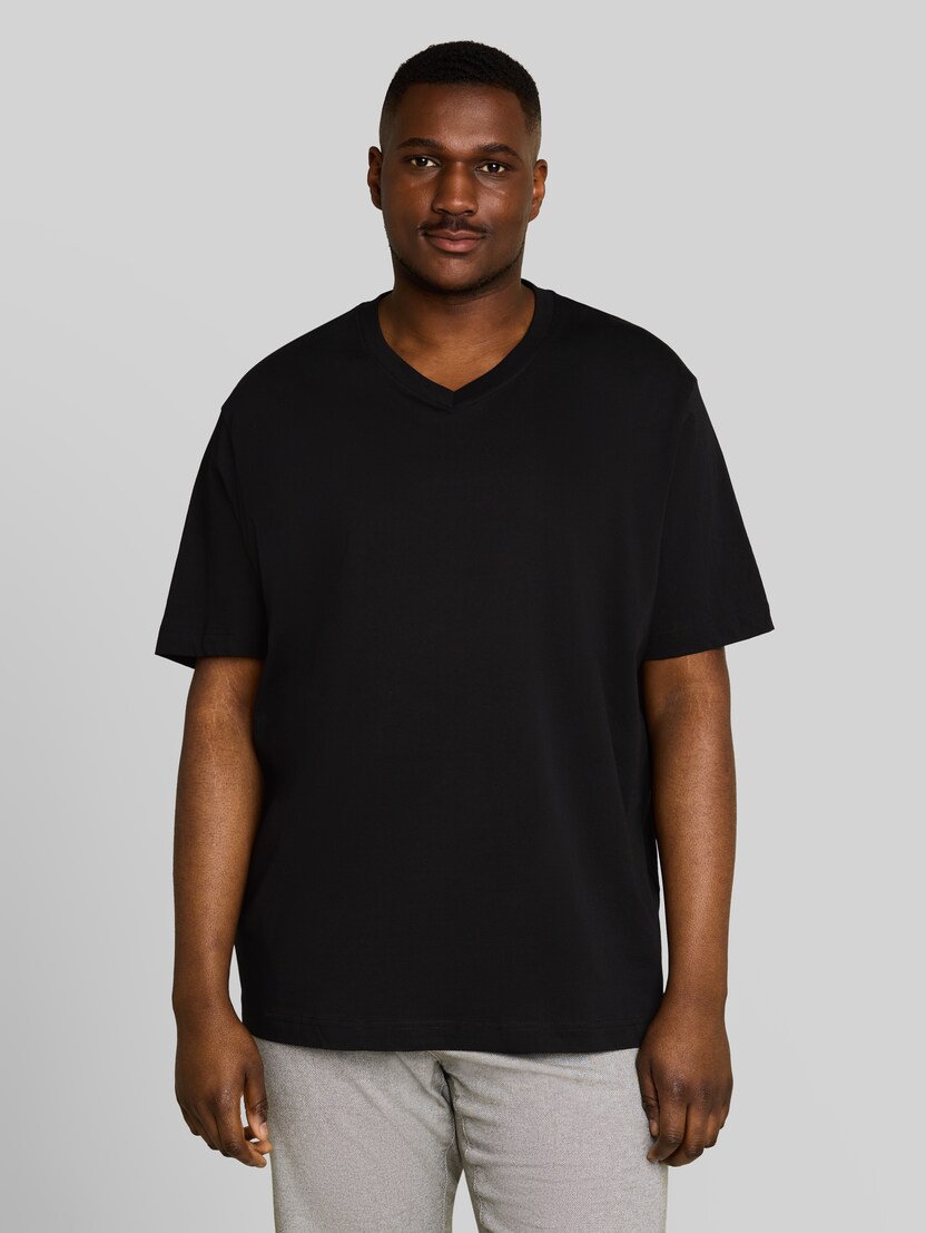 Plus Size - T-shirts met V-hals in set van 2 door Men Plus Size, Black