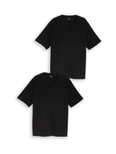 Geselecteerd, Plus Size - T-shirts met V-hals in set van 2 door Tom Tailor, zwart
