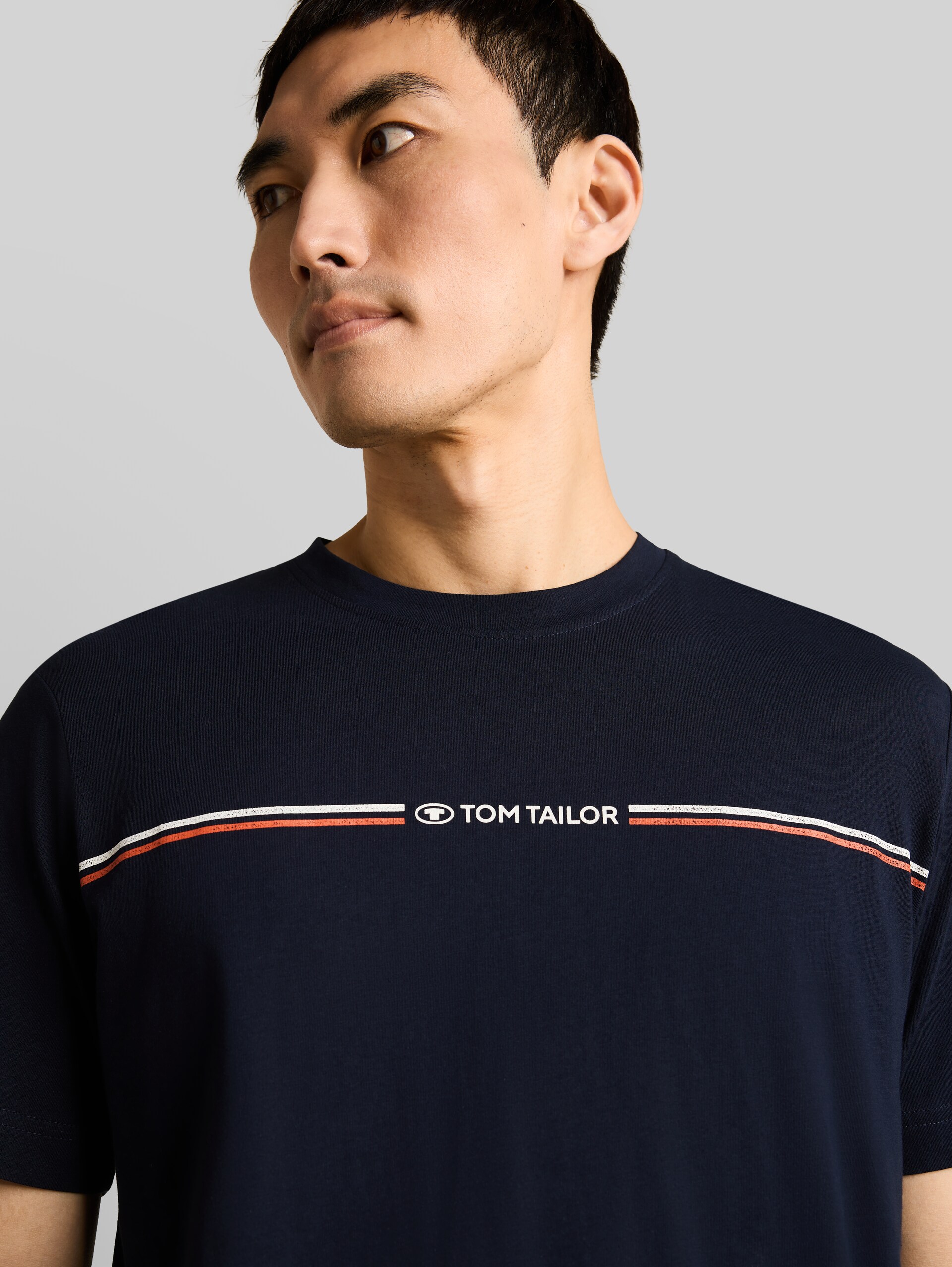 T-Shirt mit Logo-Print - sky captain blue - Detail-Model-Ansicht