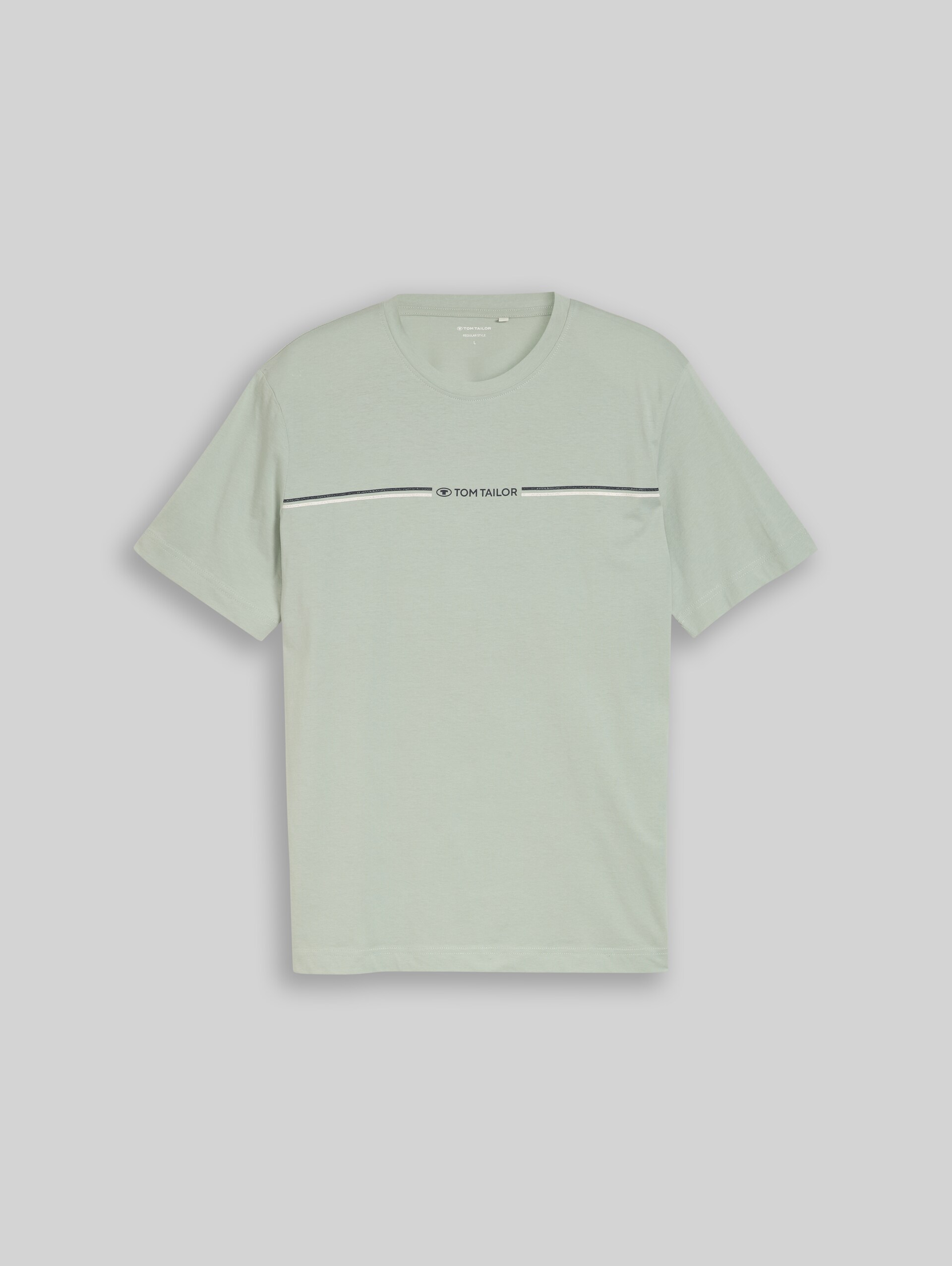 T-Shirt mit Logo-Print - soft greyish green - Vorder-Produkt-Ansicht