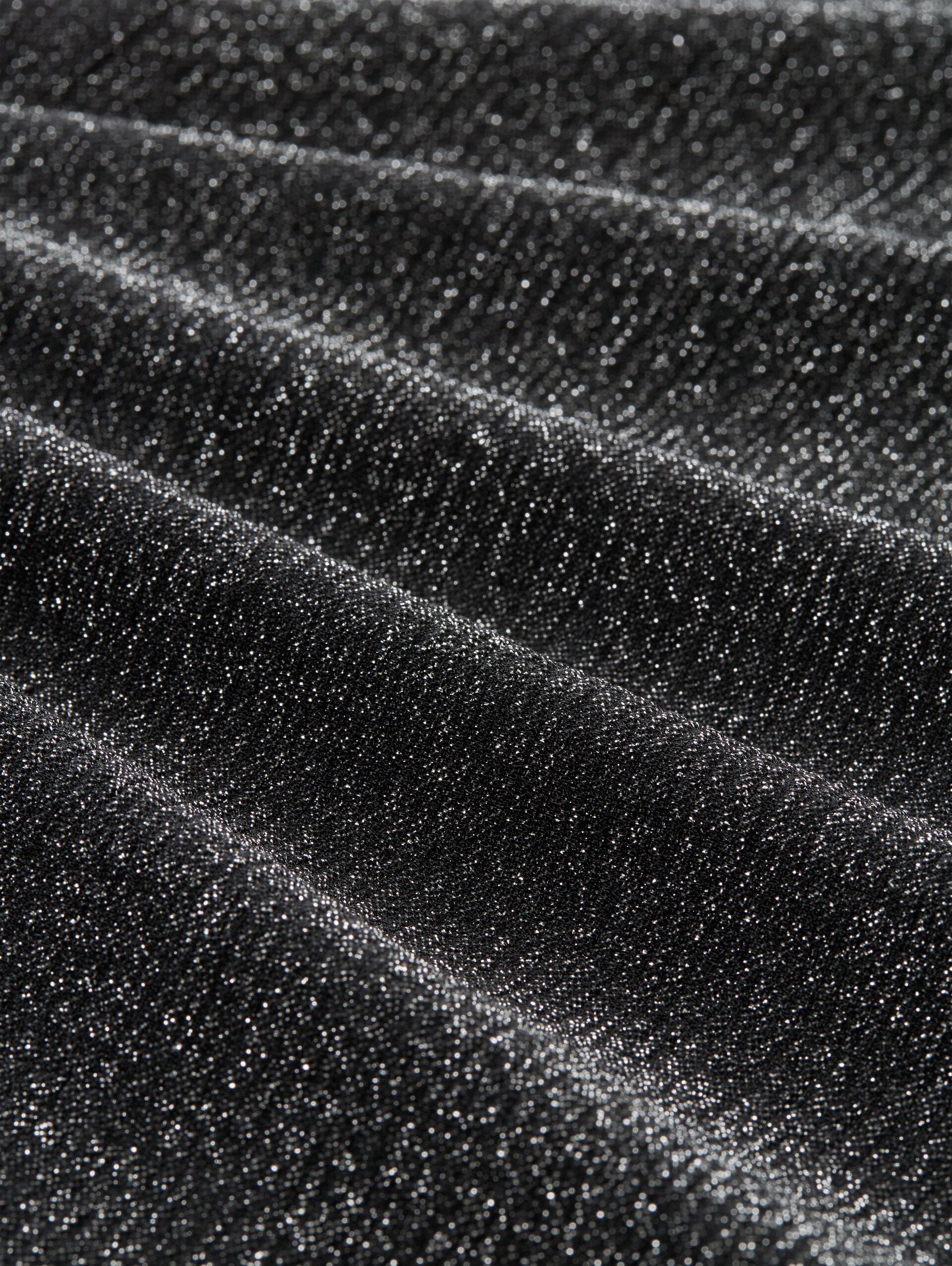 Palazzo-broek met glittereffect - black silver lurex structure - Materiaalweergave
