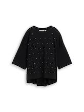 Sélectionné, T-shirt coupe carrée avec strass par Tom Tailor, noires