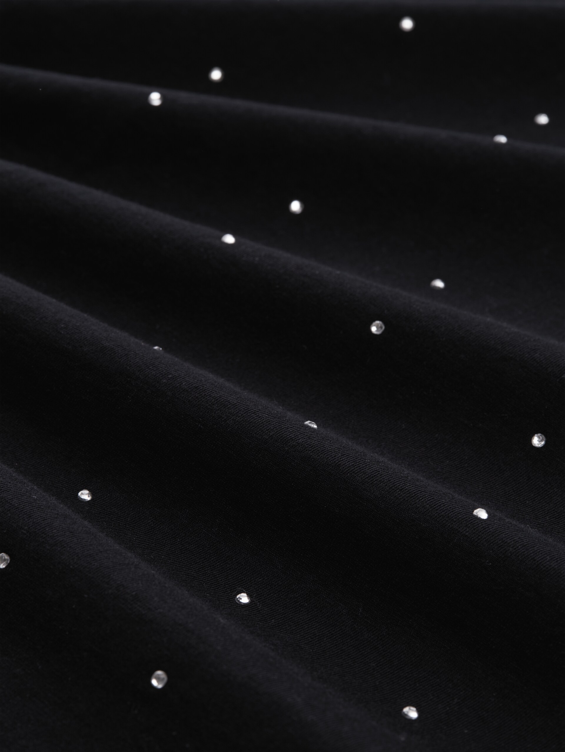 T-shirt coupe carrée avec strass - deep black - Vue de la matière