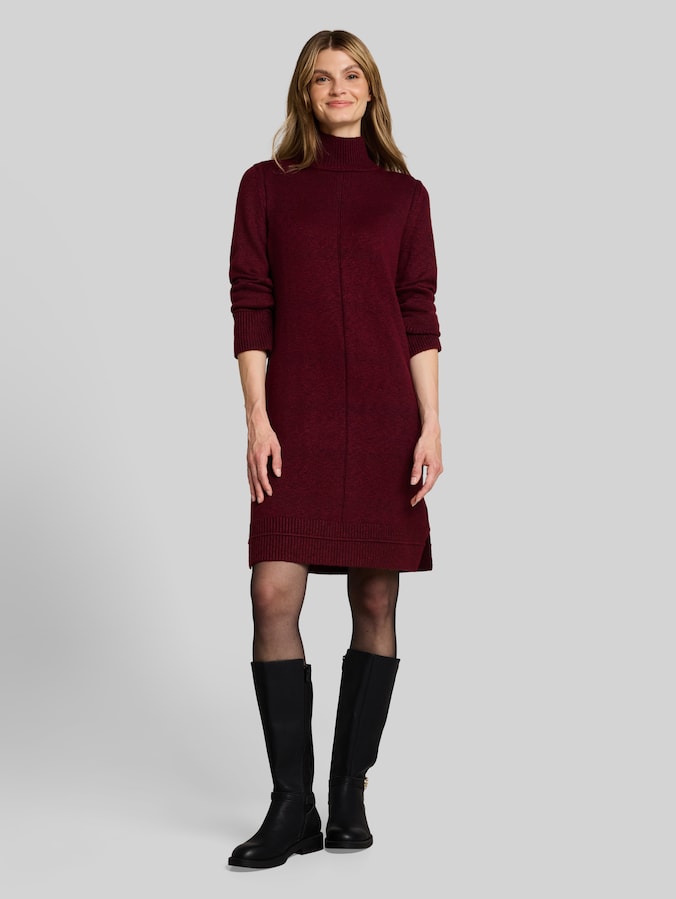 Cosy Strickkleid mit Stehkragen von Women, preppy plum melange