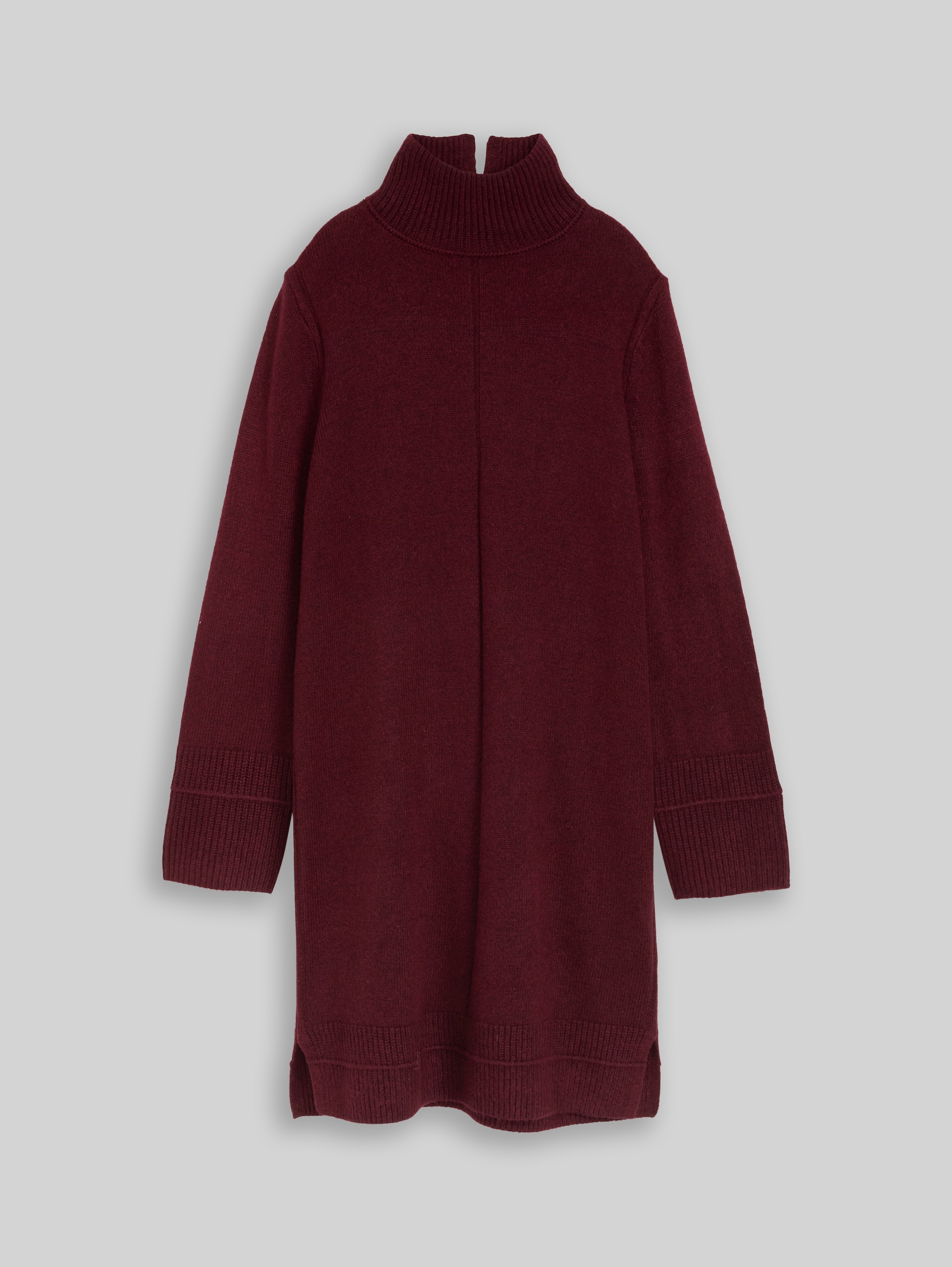 Cosy Strickkleid mit Stehkragen - preppy plum melange - Vorder-Produkt-Ansicht