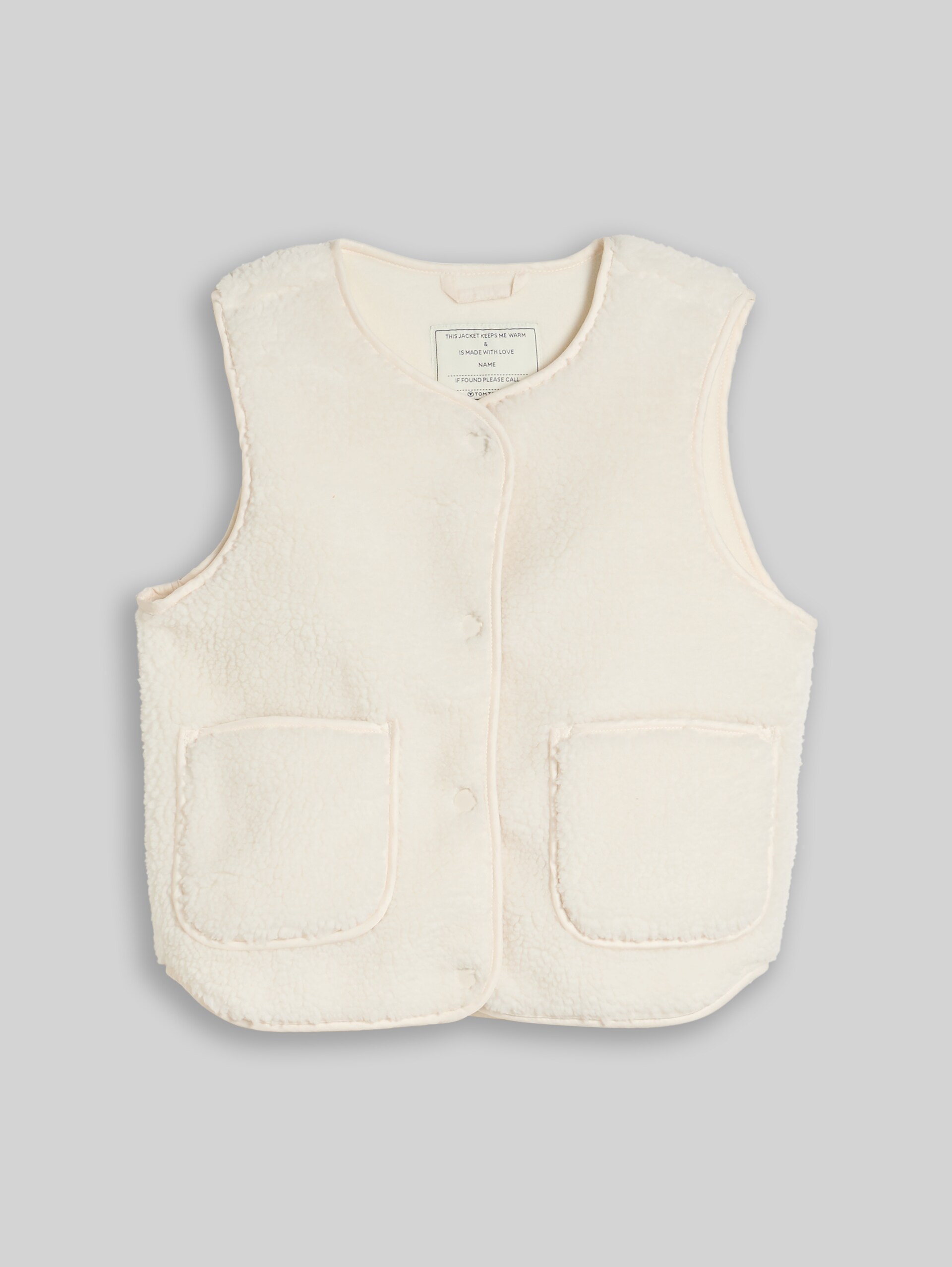 Teddy vest - light creme teddy - Front product view