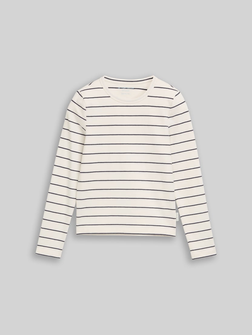 Langarmshirt mit Streifenmuster von Teen Girls, dark blue thin stripe blue