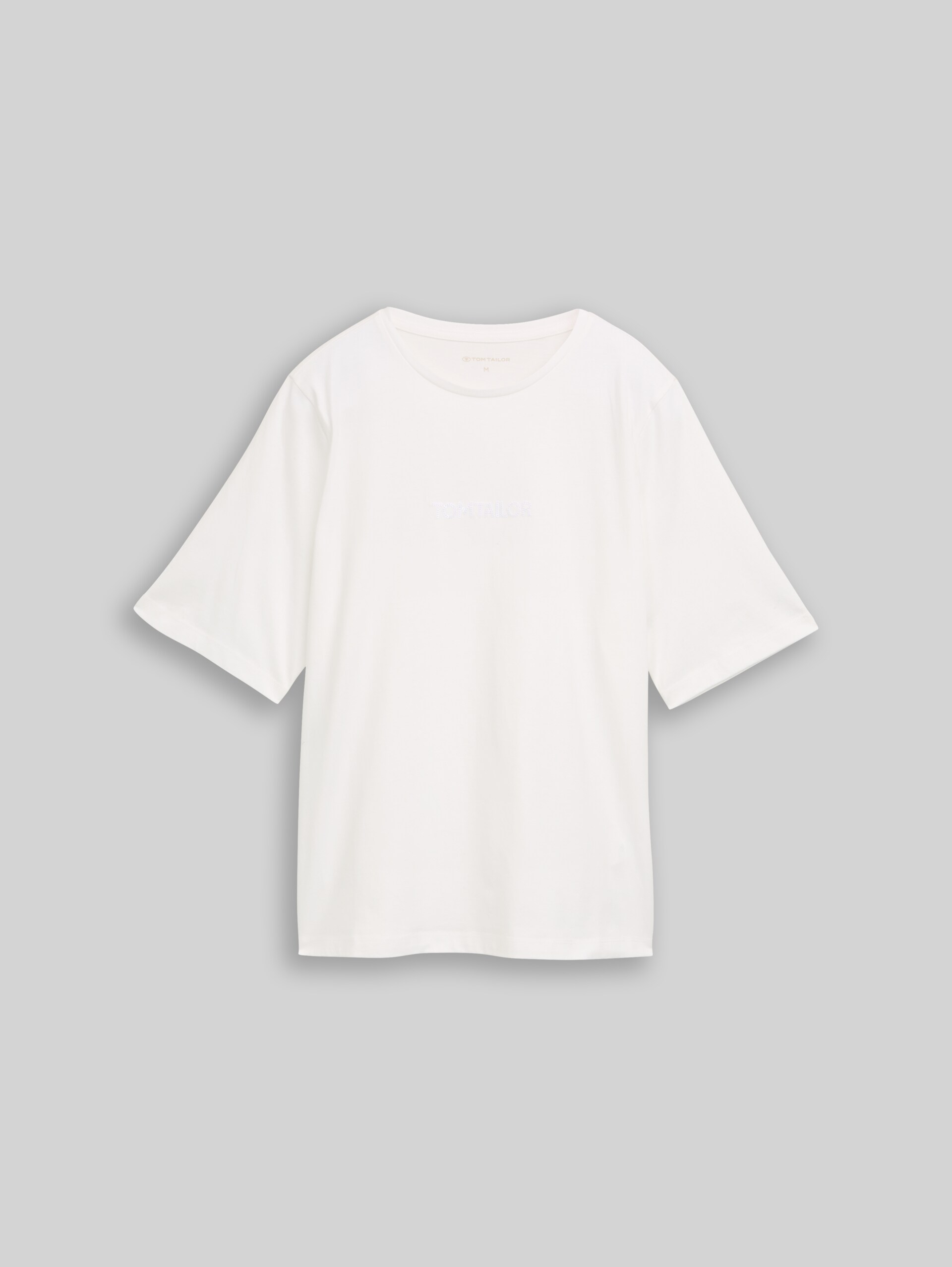 T-shirt coupe slim à paillettes - Whisper White - Vue de face du produit
