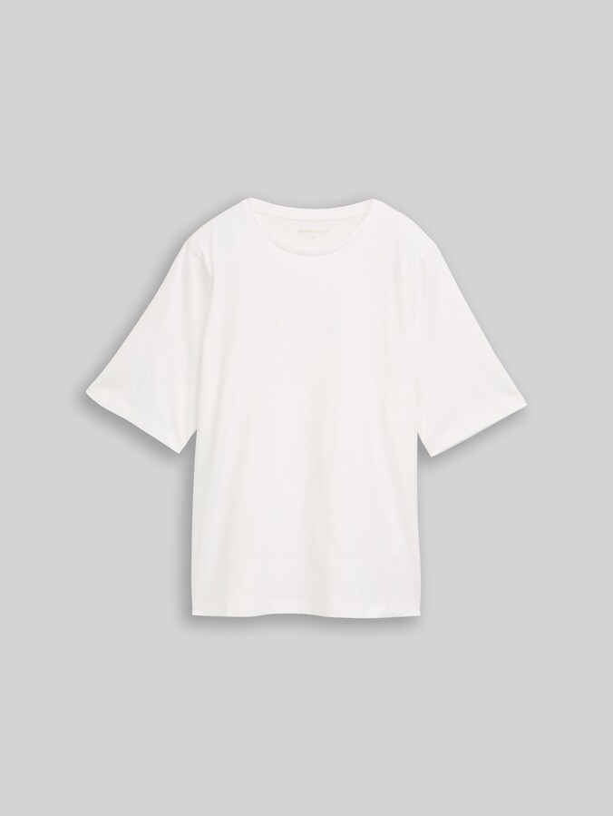 Slim fit T-shirt met pailletten door Women, Whisper White
