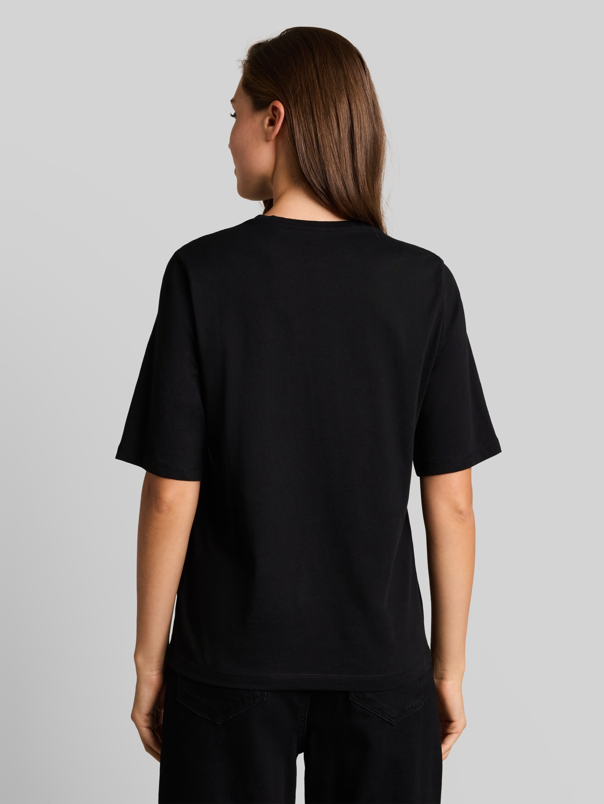 T-shirt coupe slim à paillettes - deep black - Découpe Vue arrière du modèle