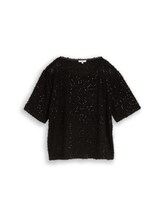 Ausgewählt, T-Shirt mit Pailletten von Tom Tailor, schwarz