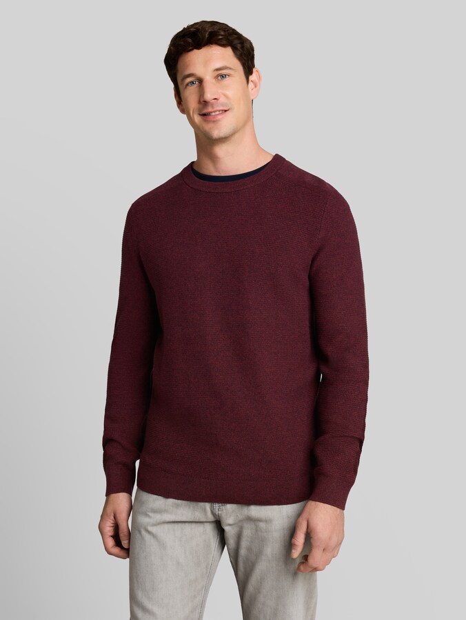 Strickpullover aus Baumwolle von Men, red navy mouline
