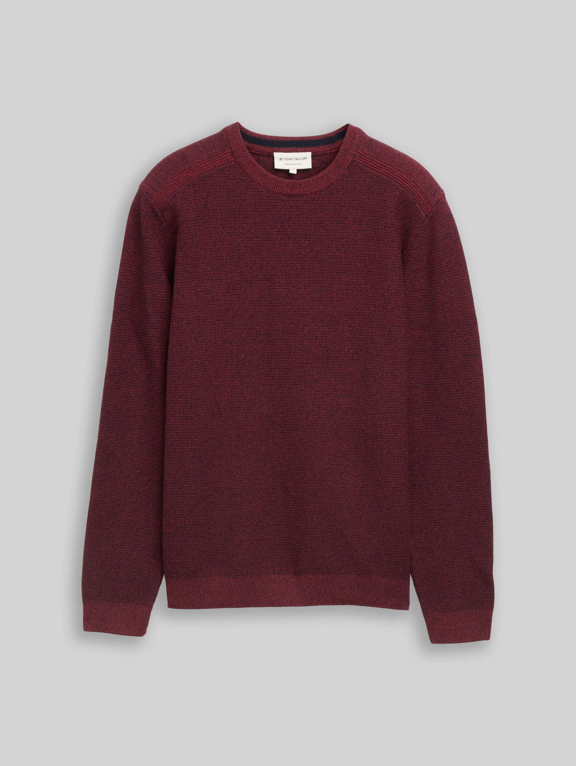 Strickpullover aus Baumwolle - red navy mouline