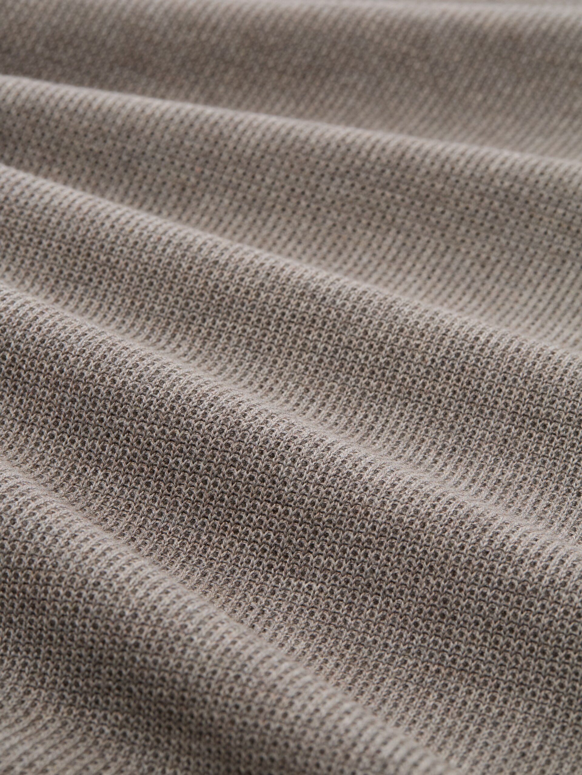 Troyer-trui van katoen - Driftwood Taupe Melangé - Materiaalweergave