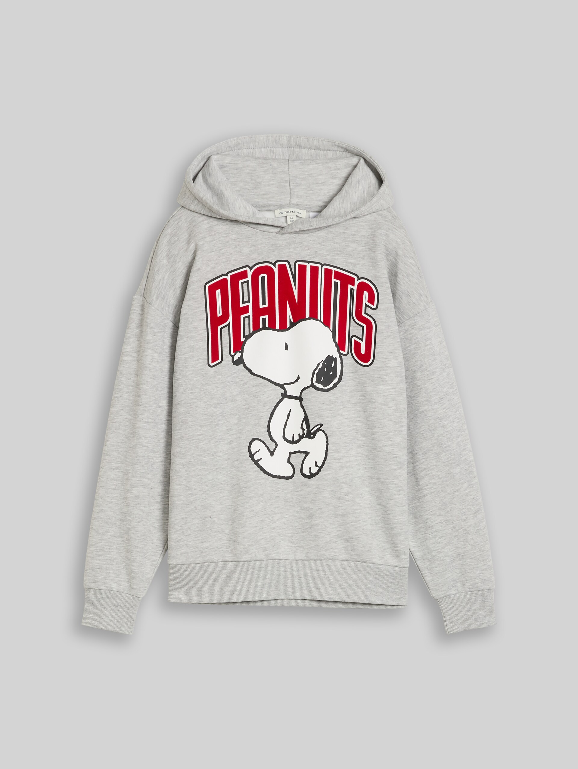 Oversize Hoodie Sweatshirt mit Snoopy-Print - Light Stone Grey Melange - Vorder-Produkt-Ansicht
