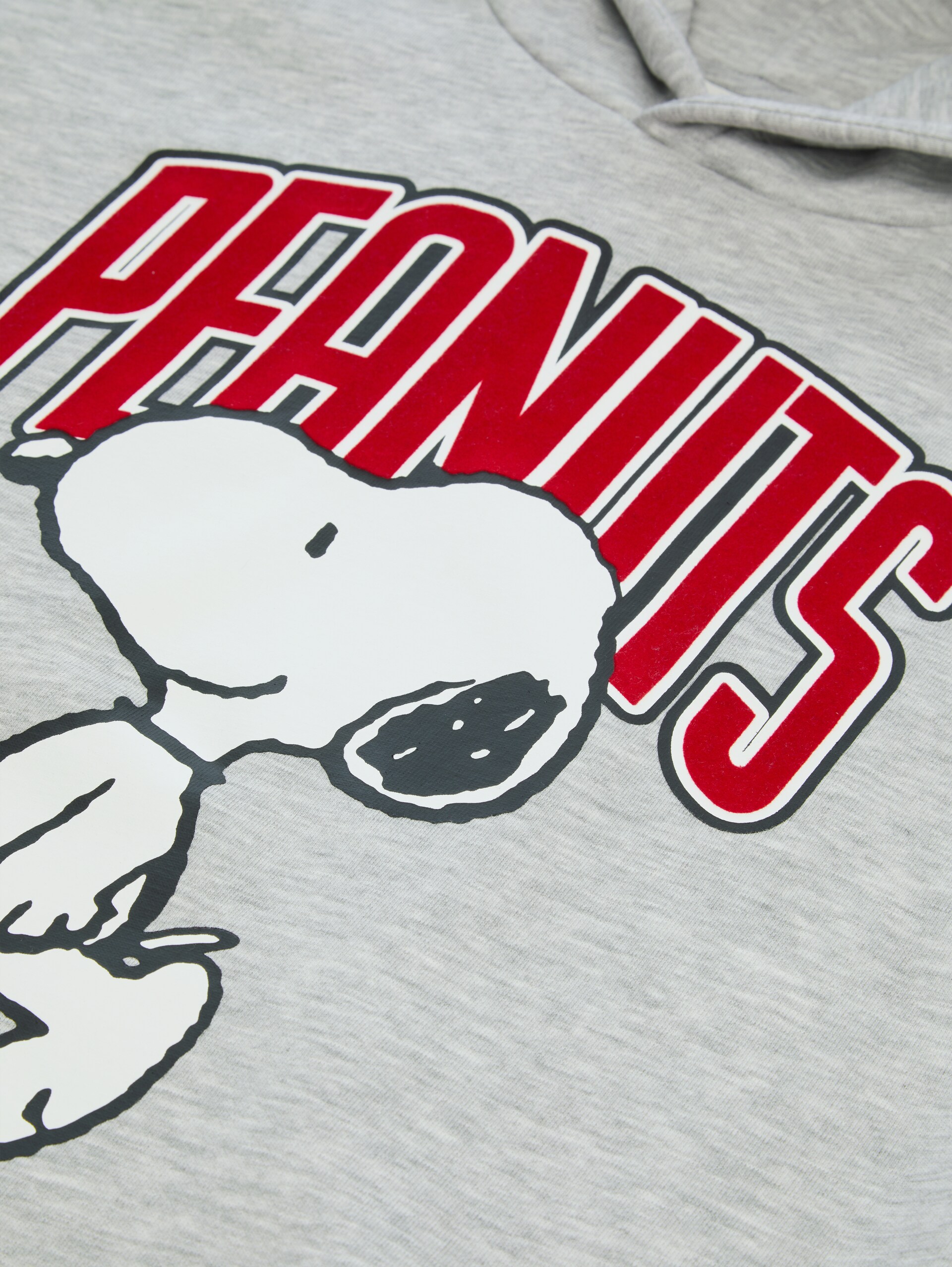 Oversize Hoodie Sweatshirt mit Snoopy-Print - Light Stone Grey Melange - Detail-Model-Ansicht