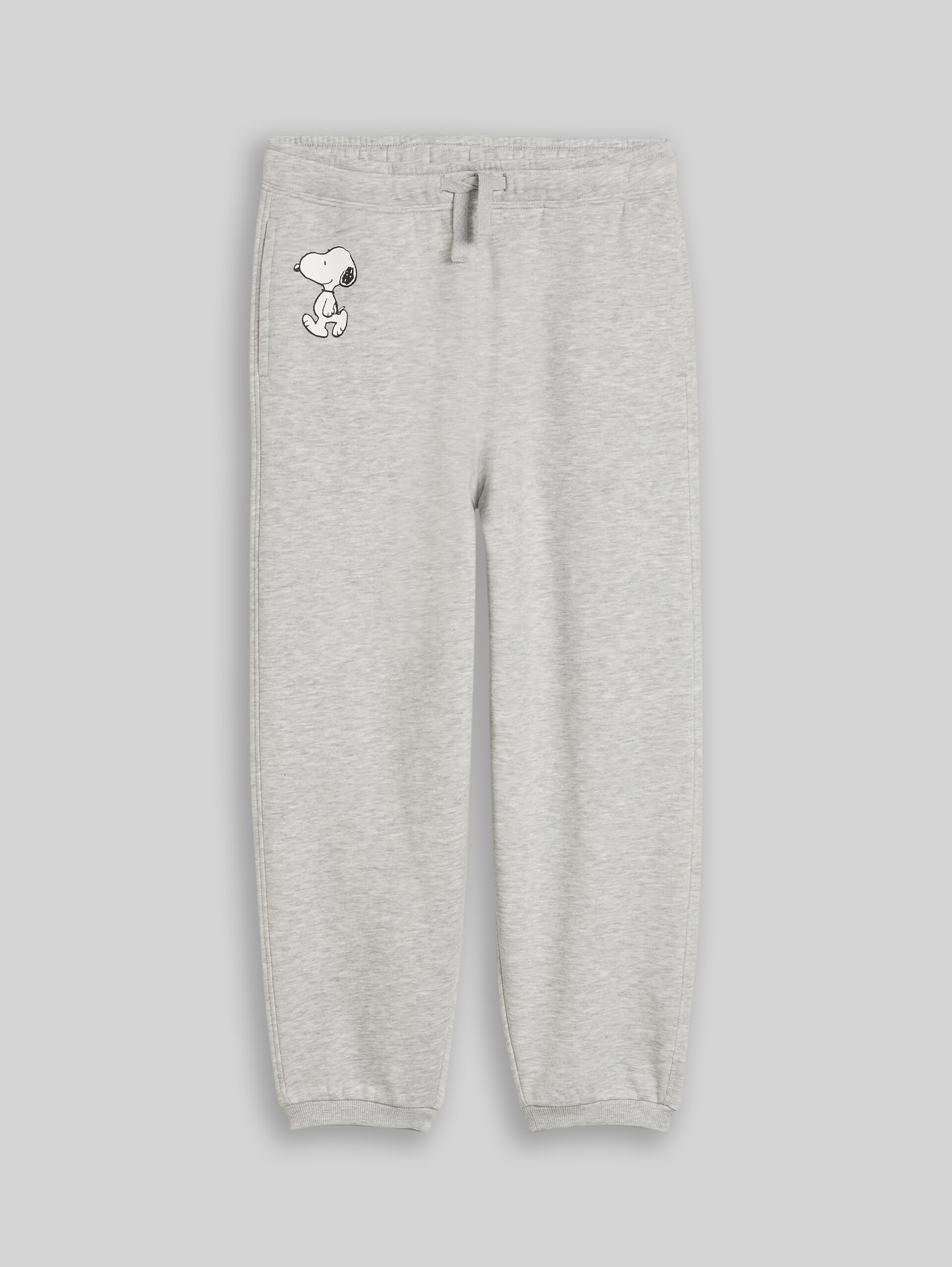 Jogginghose mit Snoopy-Print in Melange-Optik - Light Stone Grey Melange