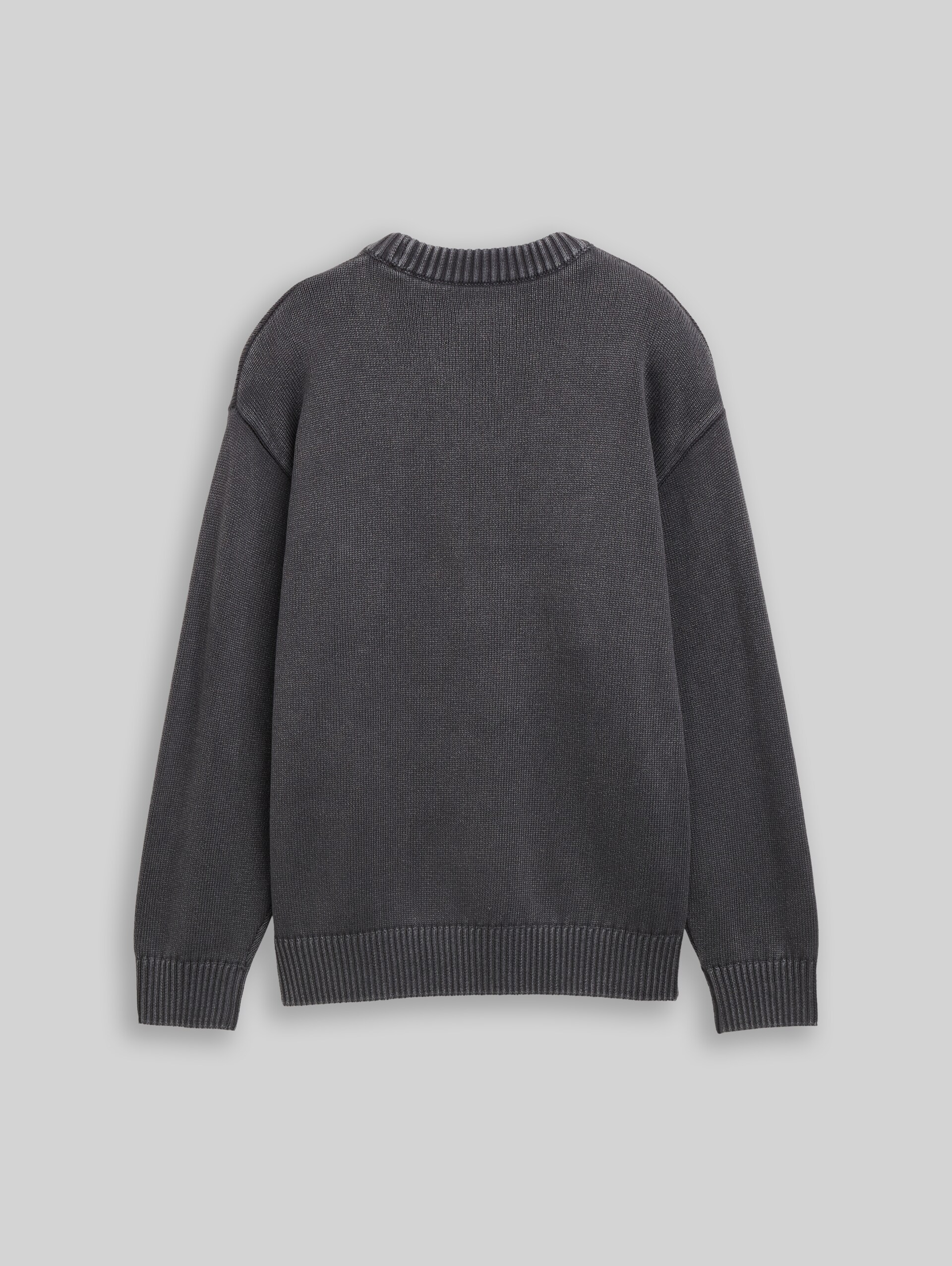 Oversize Strickpullover im Used Look - coal grey