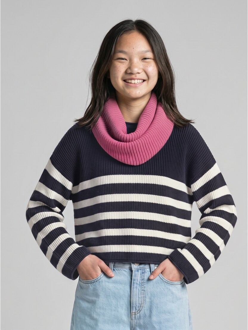 Loop scarf by Teen Girls, pink velvet