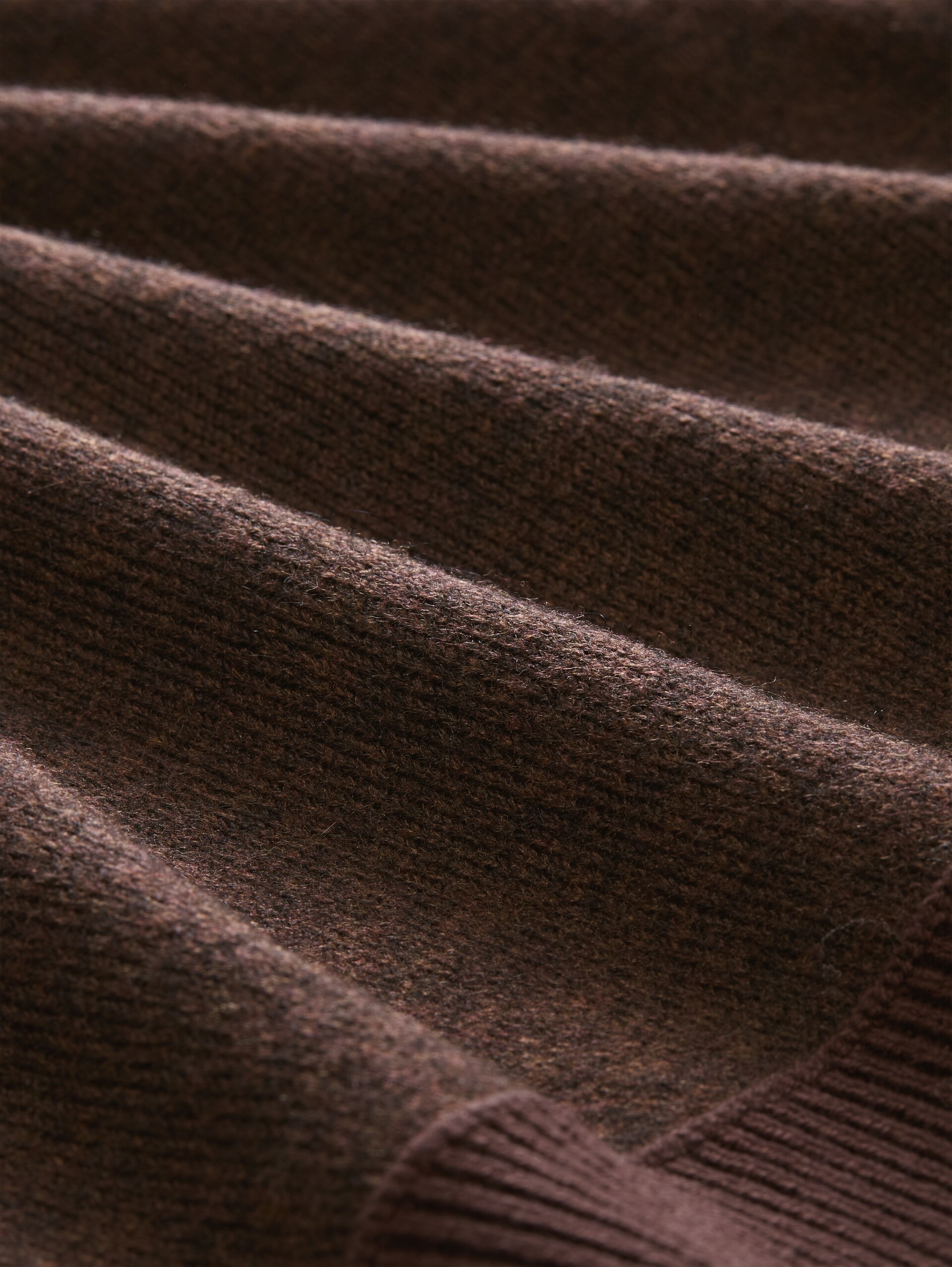 Gezellige gebreide trui met alpaca-aandeel - java dark brown melange - Materiaalweergave