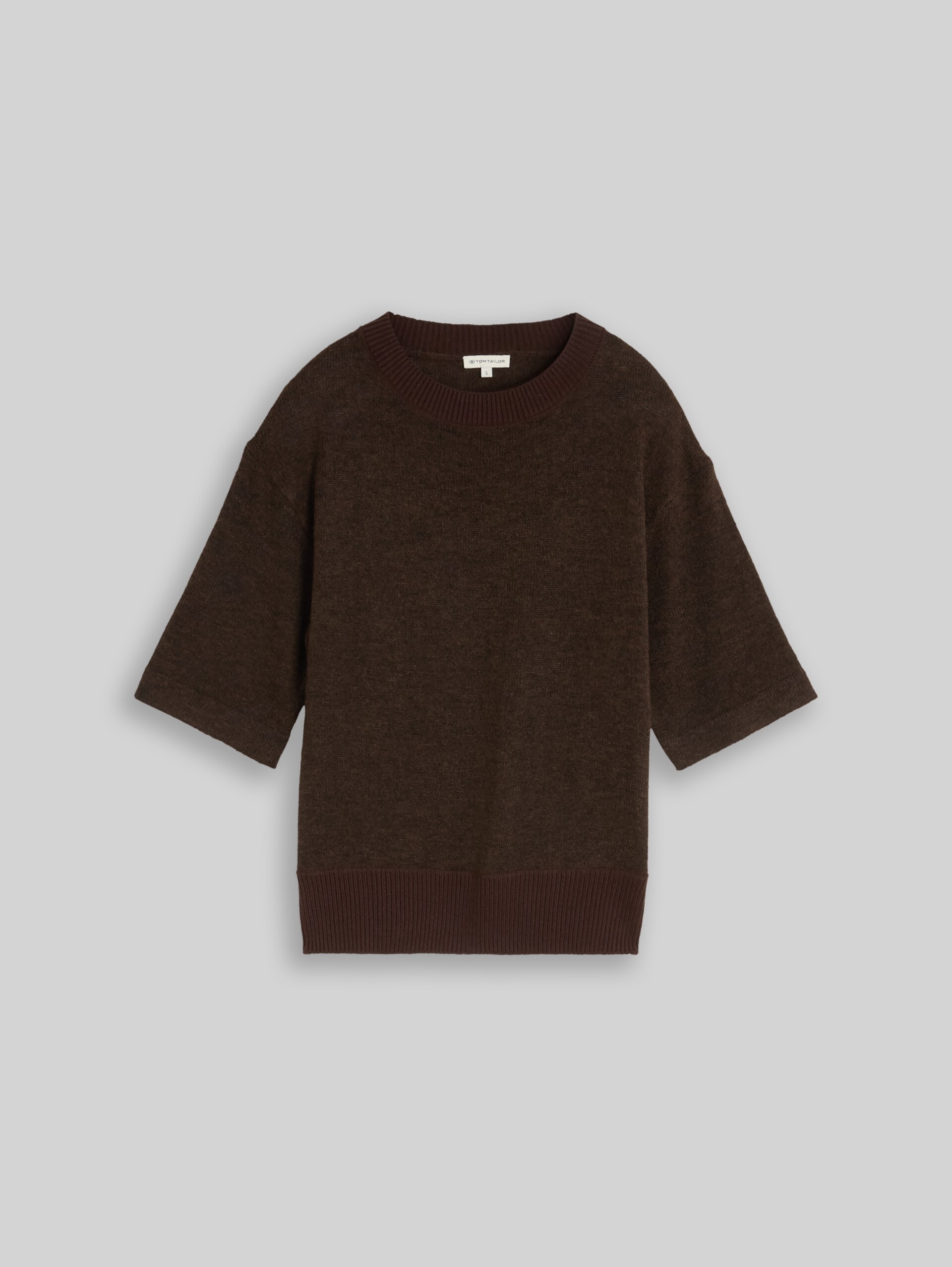 Gezellige gebreide trui met alpaca-aandeel - java dark brown melange