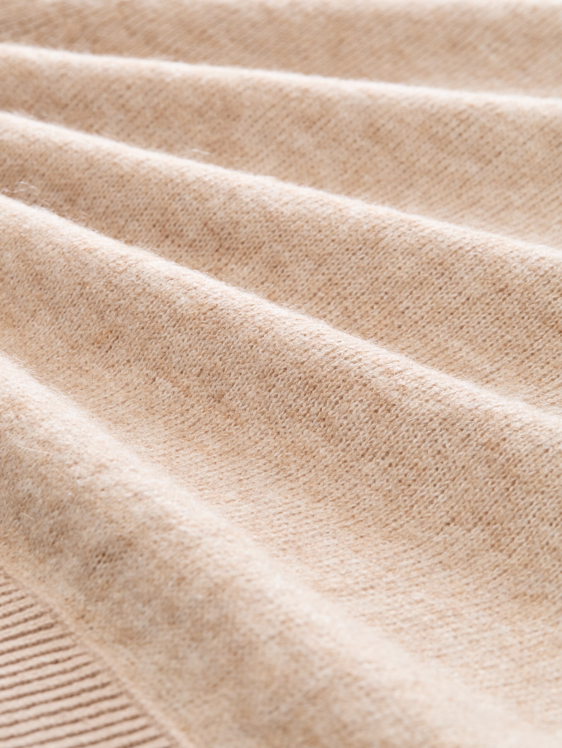 Gezellige gebreide trui met alpaca-aandeel - gravel beige melange - Materiaalweergave