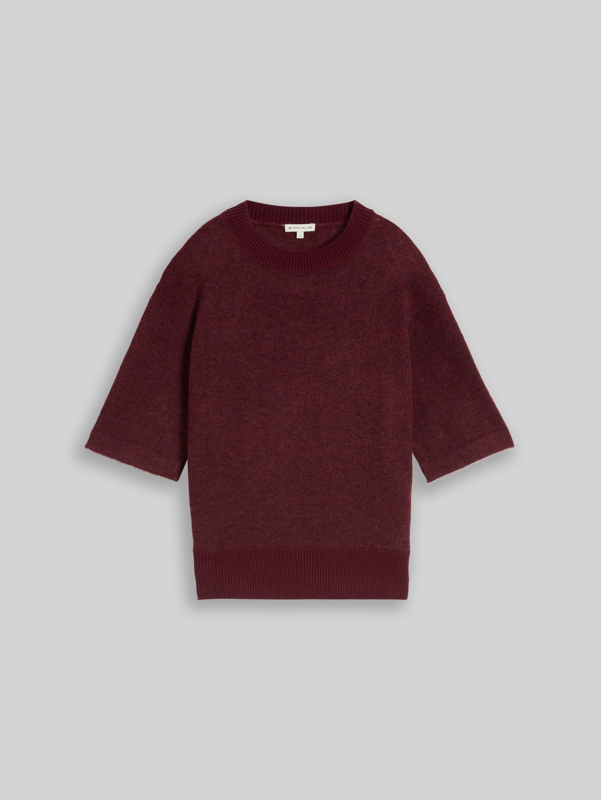 Cosy Strickpullover mit Alpaka-Anteil - preppy plum melange