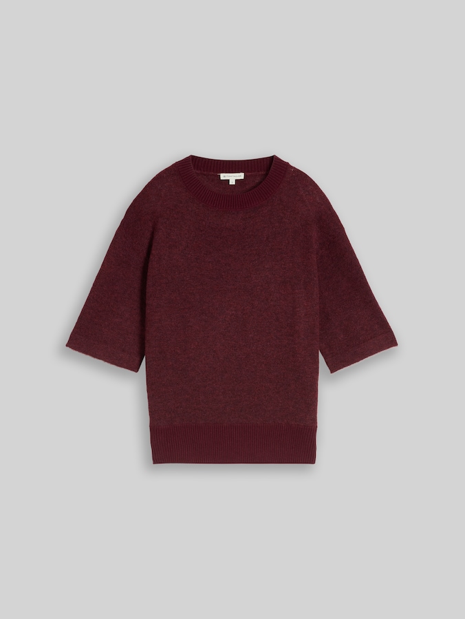 Gezellige gebreide trui met alpaca-aandeel door Women, preppy plum melange