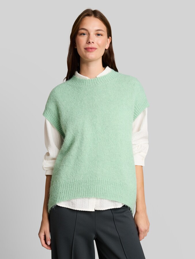 Oversize Pullunder mit Wollanteil von Women, dusty light green melange