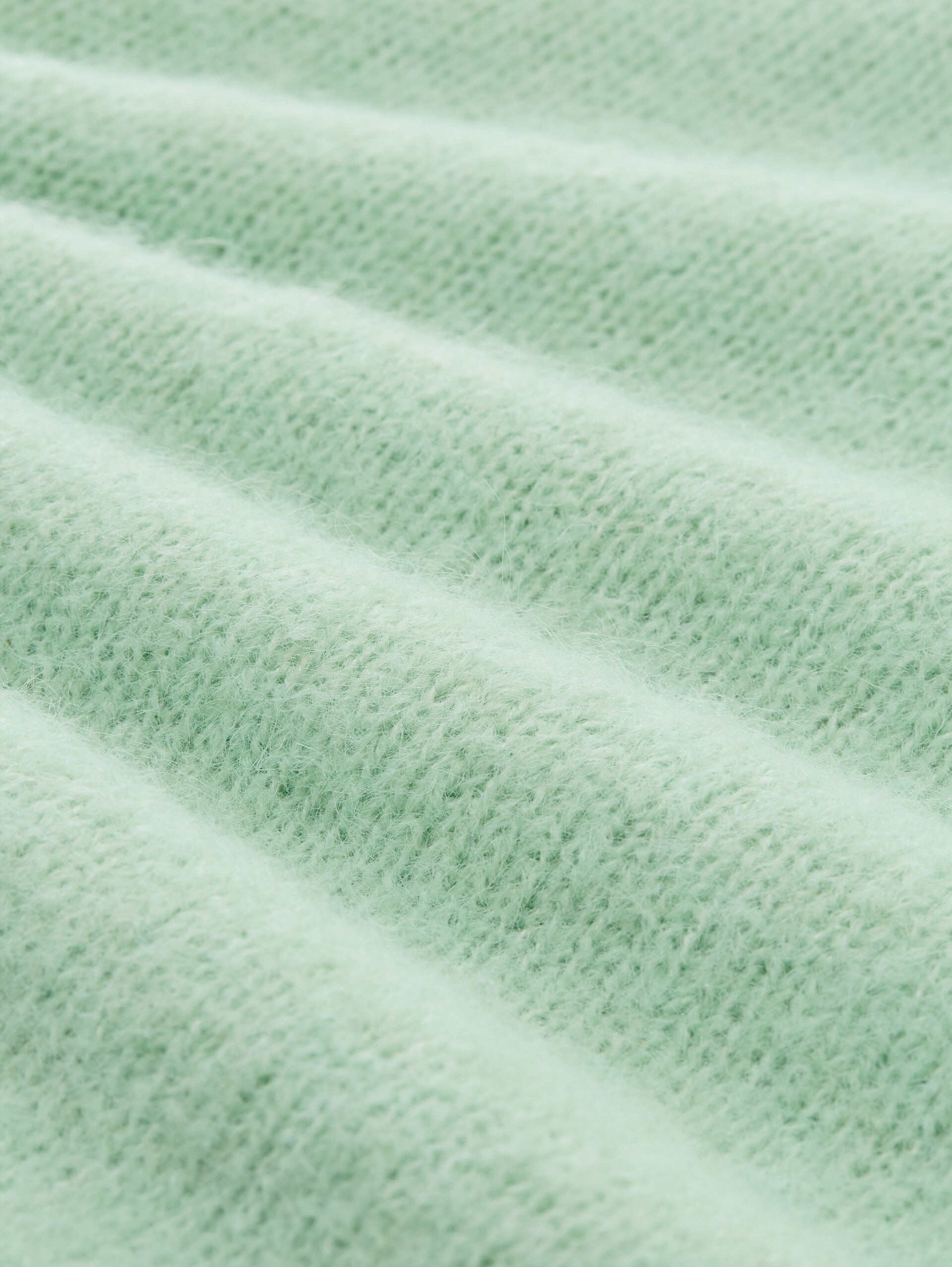 Oversize Pullunder mit Wollanteil - dusty light green melange - Material-Ansicht