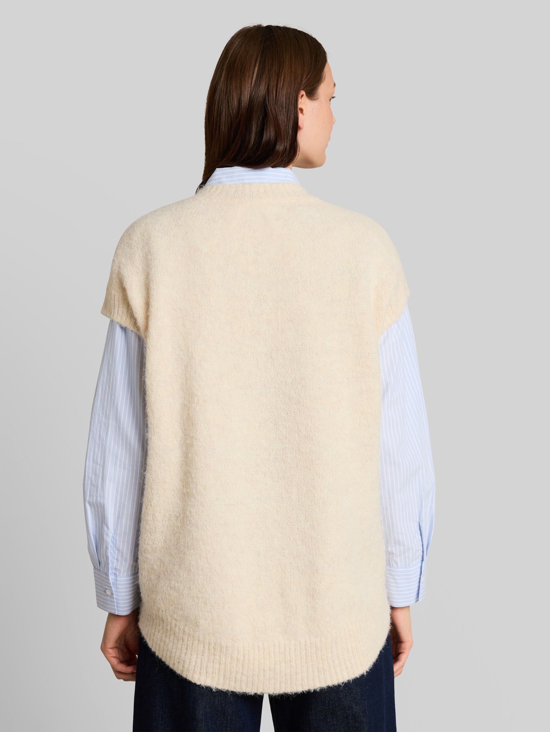 Oversize Pullunder mit Wollanteil - whisper offwhite melange