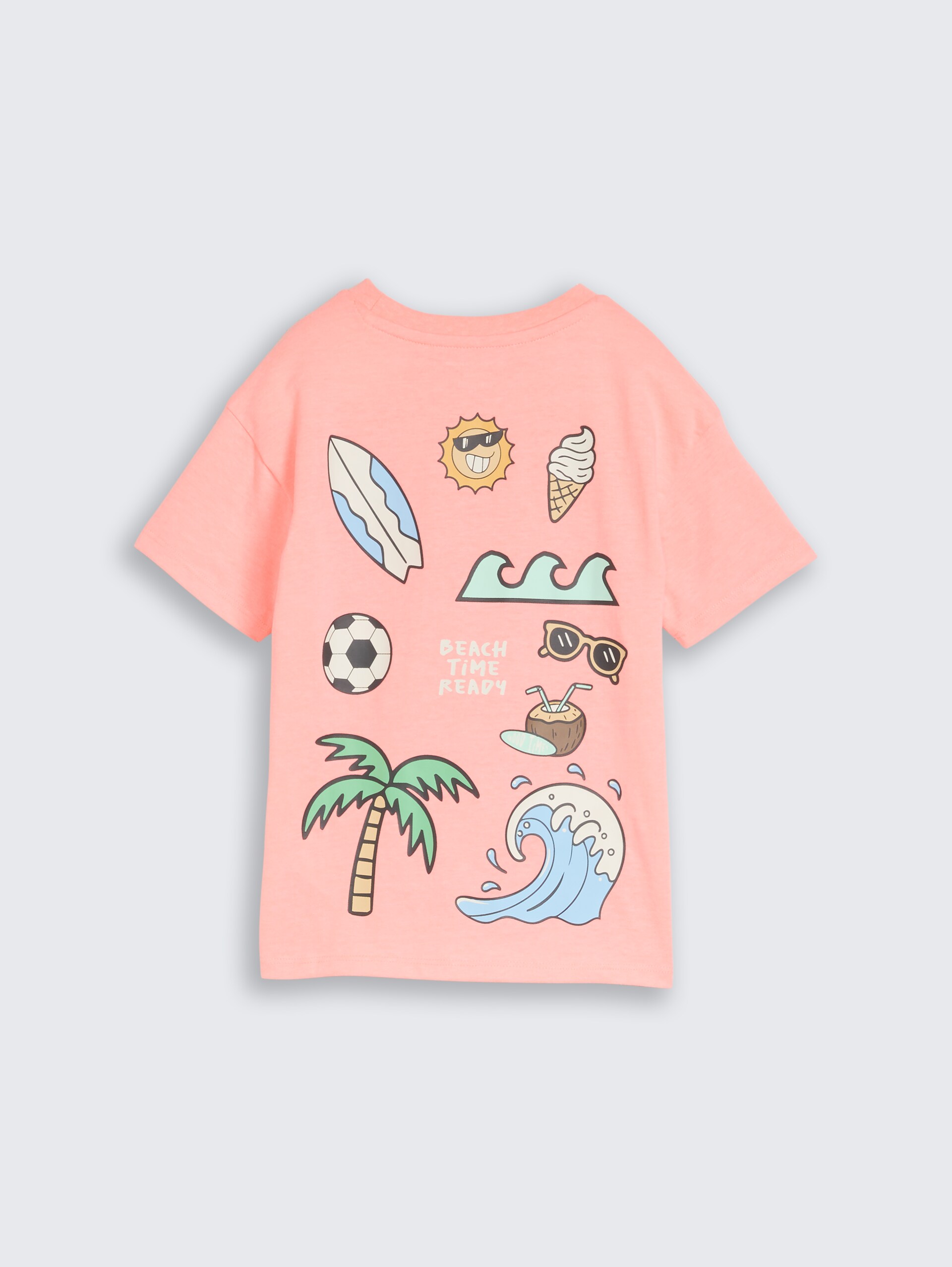 Oversize T-Shirt mit Rückenprint - soft neon pink