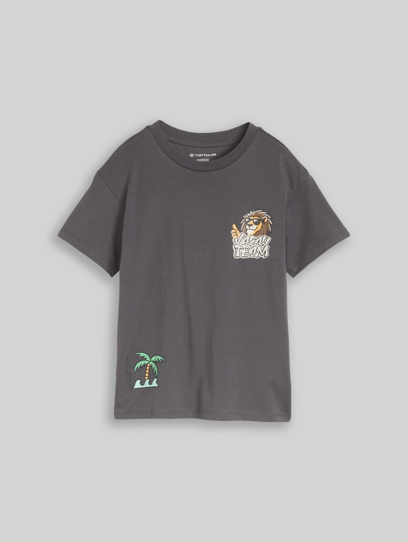 Oversize T-Shirt mit Print von Mini Boys, dark urban grey