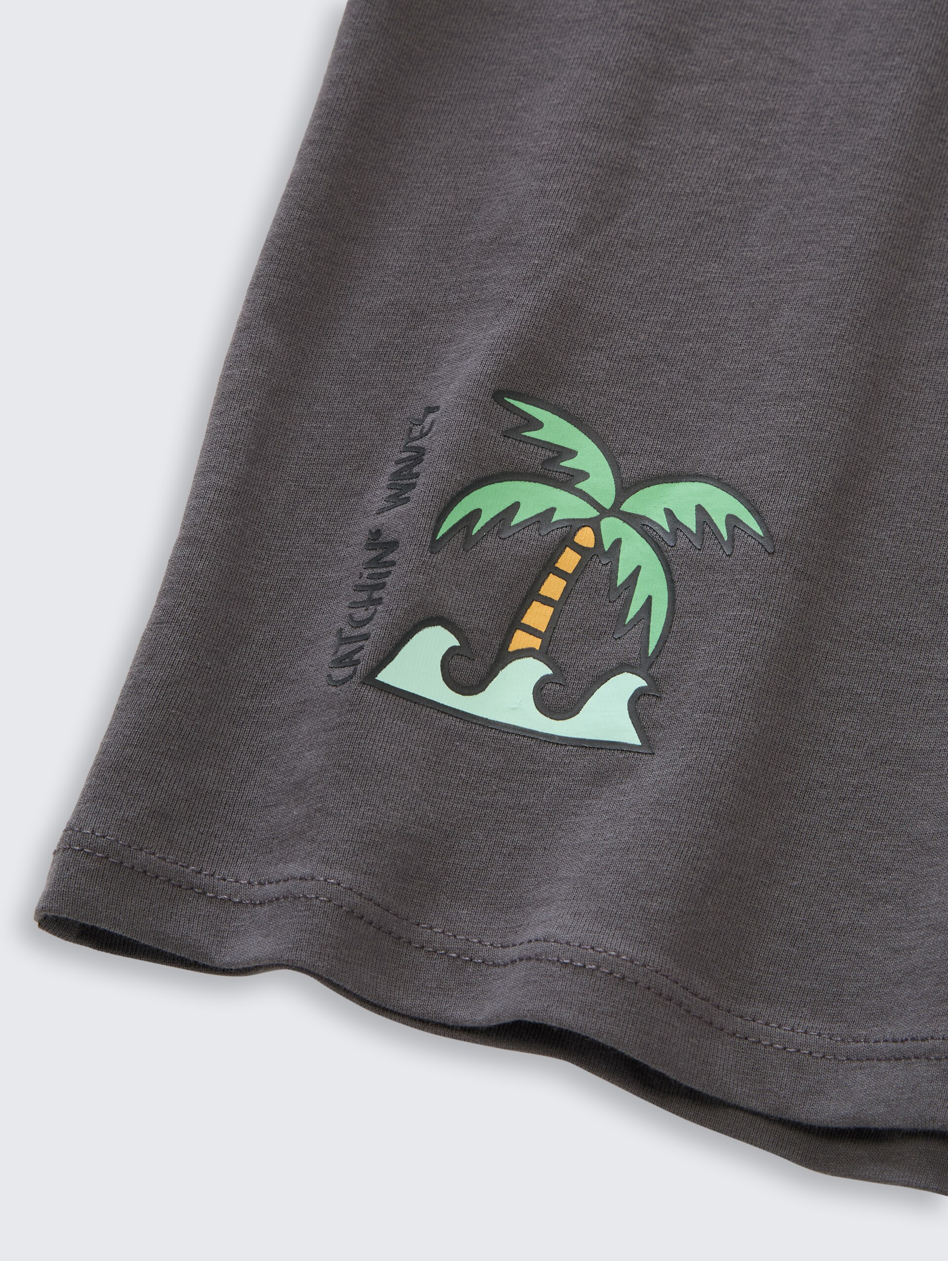 Oversized T-shirt met print op de rug - dark urban grey - Detailaanzicht model