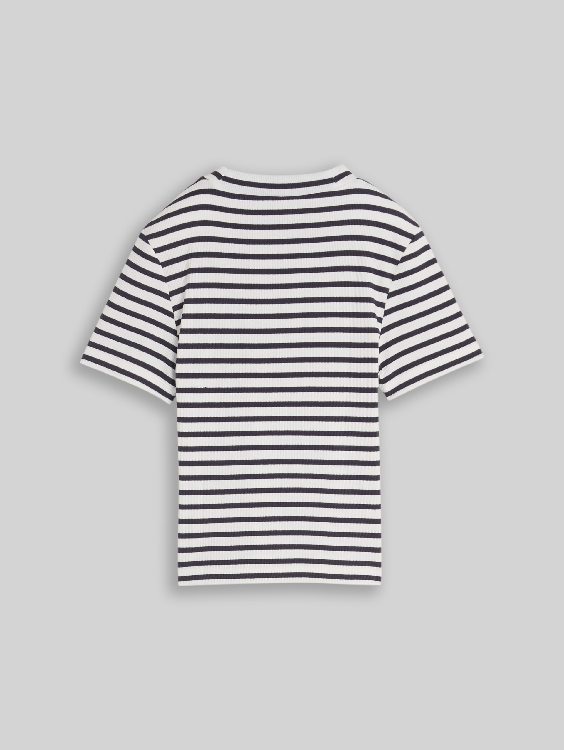 Cropped T-Shirt mit Streifenmuster - dark blue white thin stripe