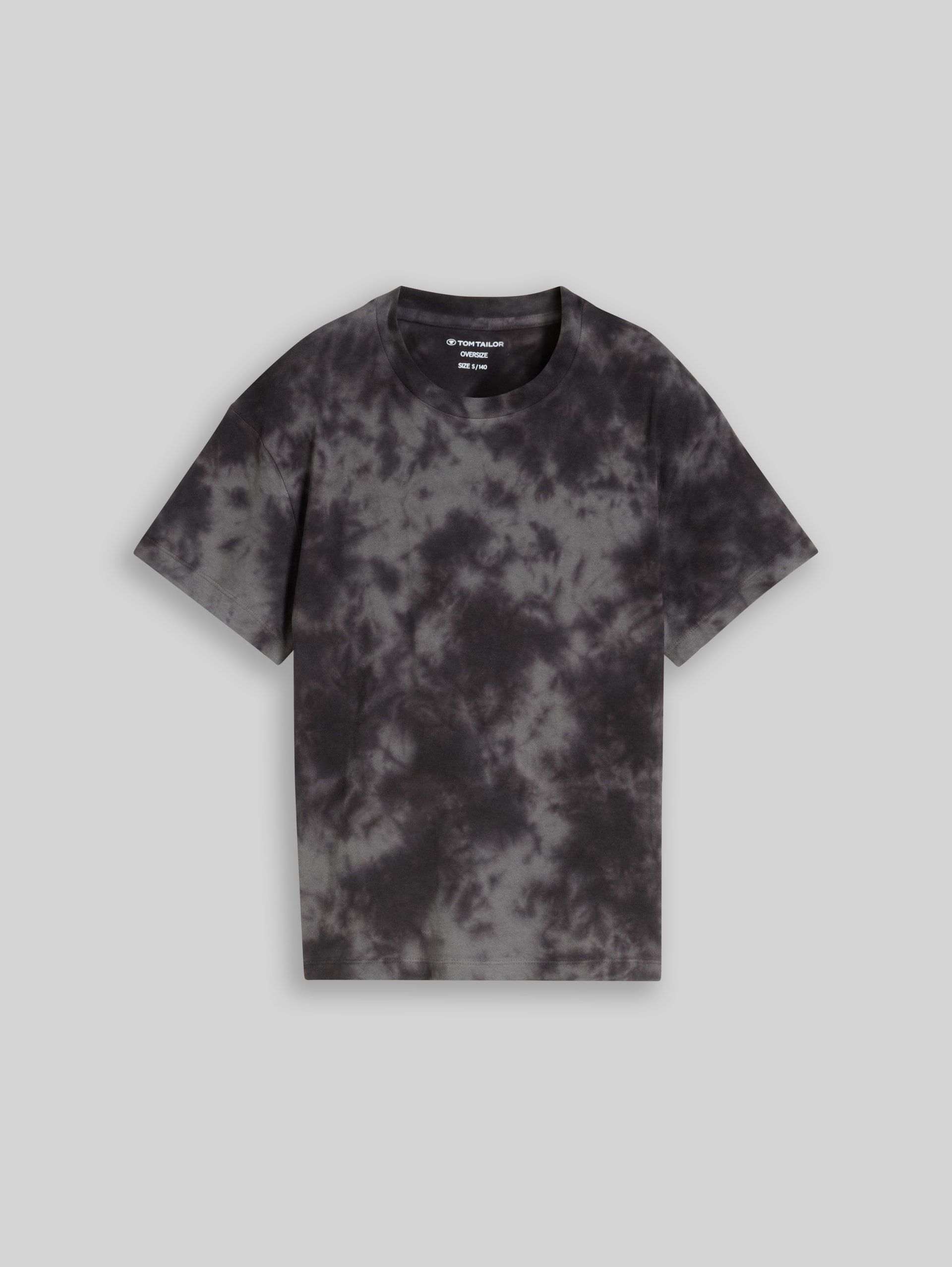 Oversize Tie-Dye T-Shirt - dark grey tie dye - Vorder-Produkt-Ansicht
