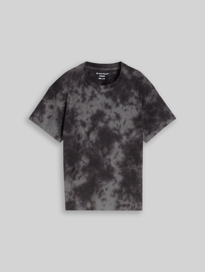 Oversize Tie-Dye T-Shirt von Teen Boys, dark grey tie dye