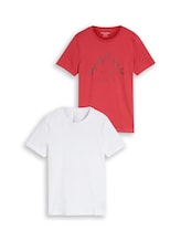 Geselecteerd, Basic T-shirt in een set van 2 door Tom Tailor, rood